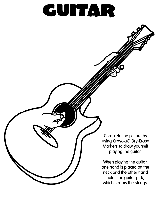 Guitar coloring page