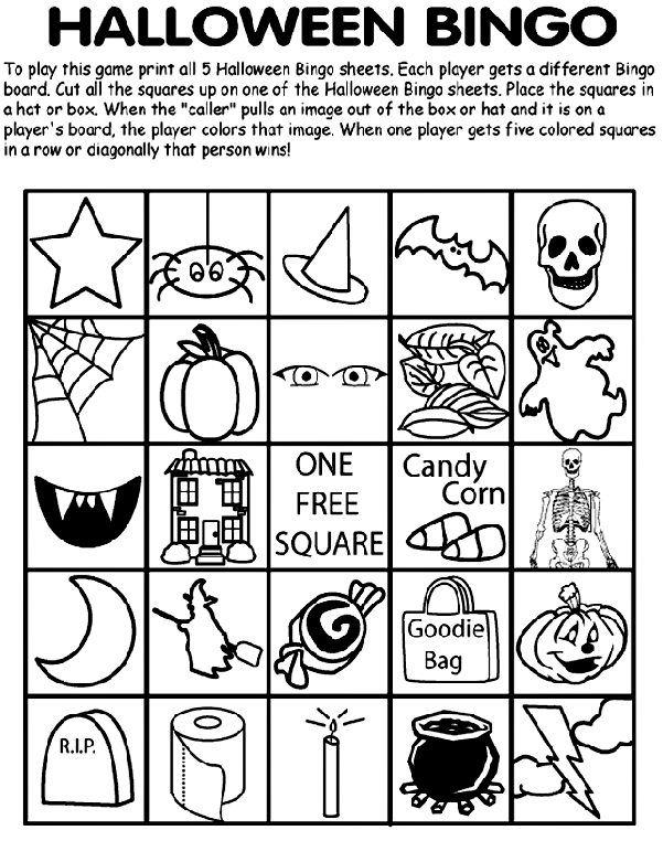 Halloween Bingo No.4 coloring page