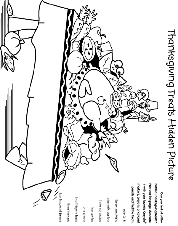 Thanksgiving Search and Find coloring page