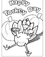 Happy Turkey Day coloring page