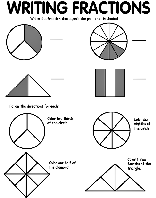 Writing Fractions coloring page