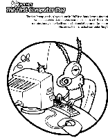 Computer Bug coloring page