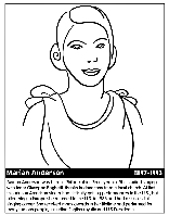 Singer Marian Anderson coloring page