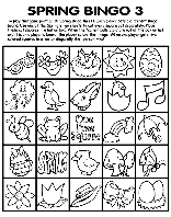 Spring Bingo 3 coloring page
