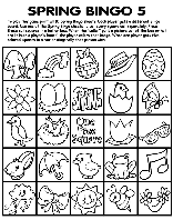 Spring Bingo 5 coloring page