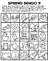 Spring Bingo 9 coloring page