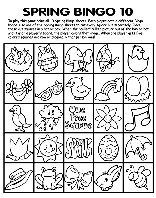 Spring Bingo 10 coloring page