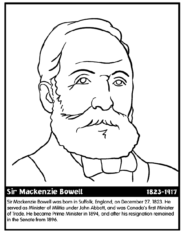 Canadian Prime Minister Bowell coloring page