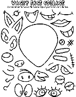 Wacky Face Collage coloring page