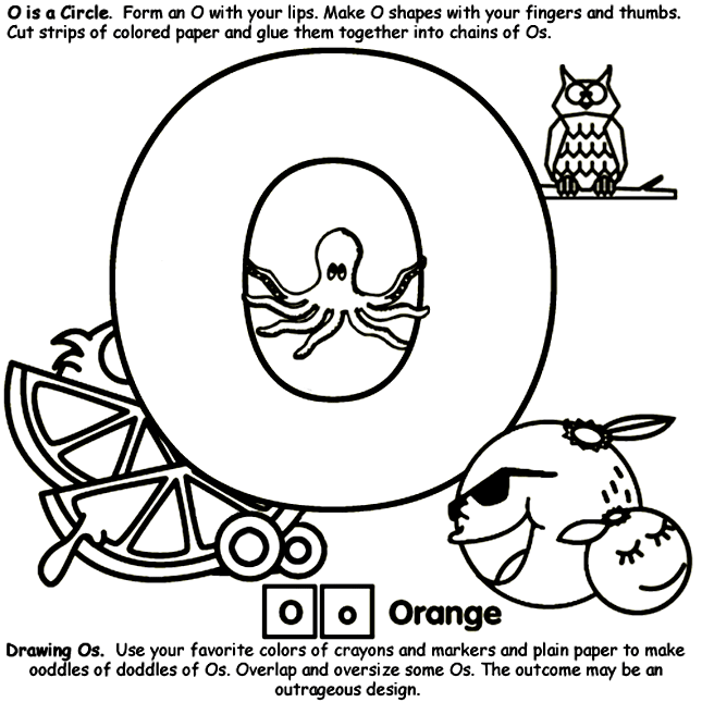 Alphabet O coloring page