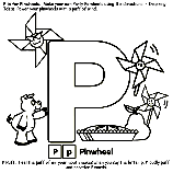 Alphabet P coloring page