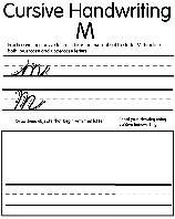 Cursive M coloring page