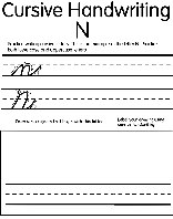 Cursive N coloring page