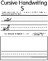 Cursive S coloring page