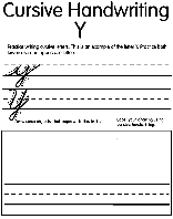 Cursive Y coloring page