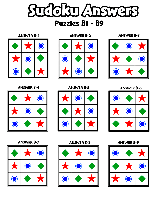 Answers B1-B9 coloring page