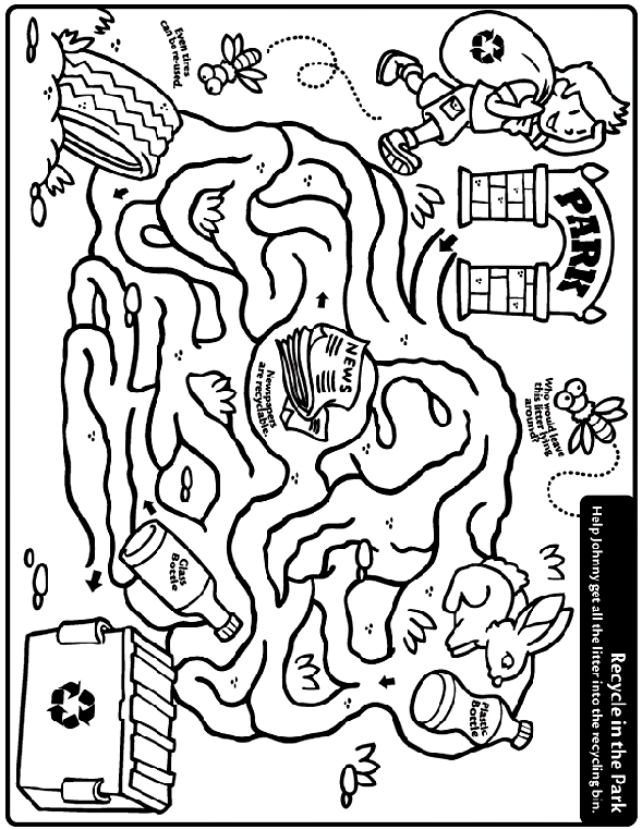 Recycle in the Park coloring page
