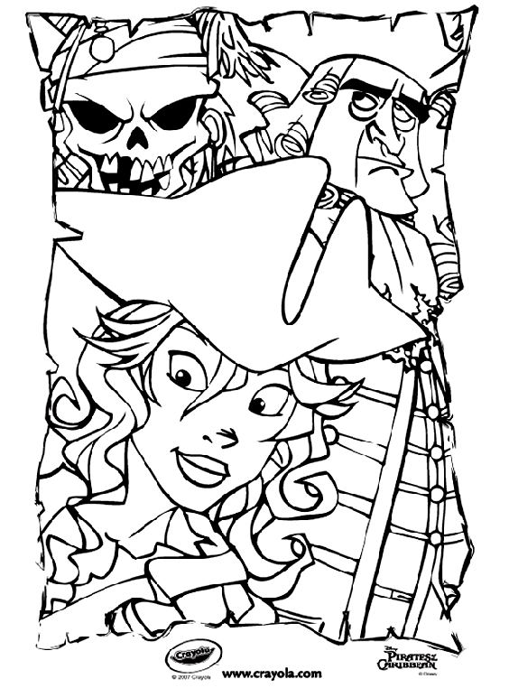 Disney Pirates of the Caribbean Elizabeth Swan coloring page