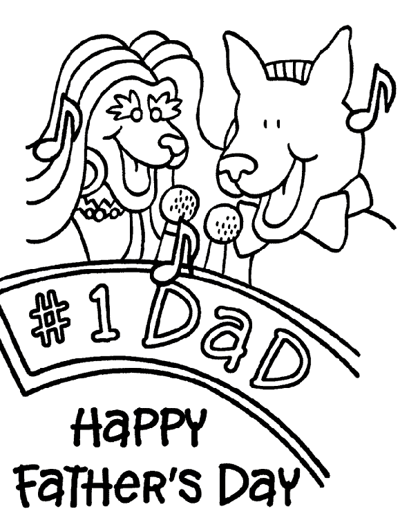 Father's Day - No.1 Dad coloring page