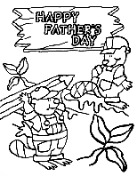Father&#39;s Day - Helping Dad coloring page