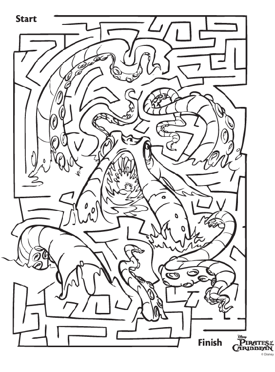 Disney Pirates of the Caribbean Maze coloring page
