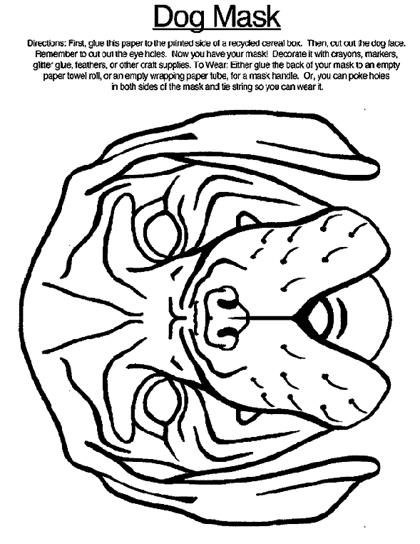 Dog Mask coloring page