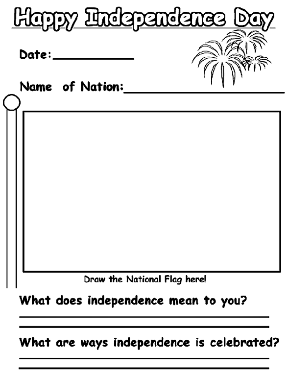 International Independence Day coloring page