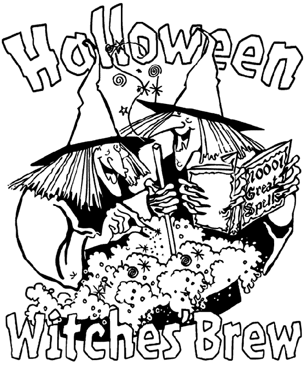 Halloween Witches' Brew coloring page