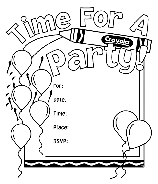 Birthday Party Invitation - Balloons coloring page