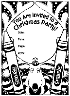 Christmas Party Invitation - Reindeer coloring page
