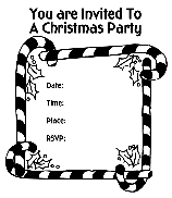 Christmas Party Invitation - Candy Canes coloring page