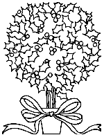 Christmas Holly Bush coloring page