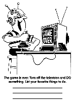 Game&#39;s Over - Turn off the TV coloring page