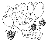 New Year&#39;s Balloons coloring page