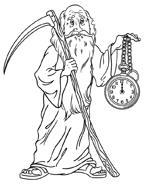 New Year's Father Time coloring page