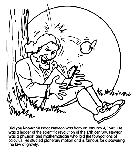 Isaac Newton - Gravity coloring page