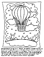 First Hot Air Balloon Flight Across English Channel coloring page