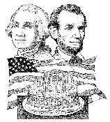 Happy Birthday, Presidents Washington and Lincoln coloring page