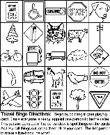 Travel Bingo Board 3 coloring page