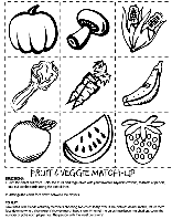 Fruit and Veggie Match coloring page