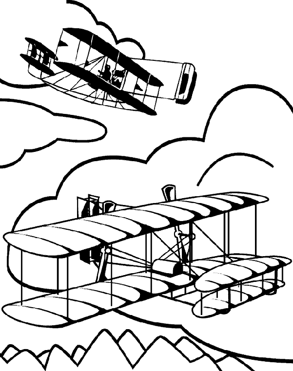 Biplane coloring page