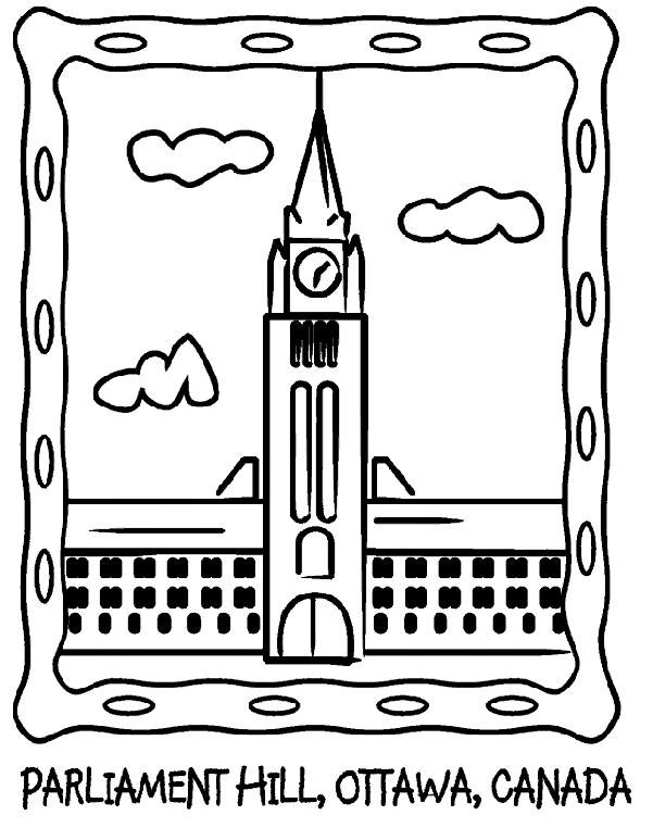 Canada Parliament Hill coloring page