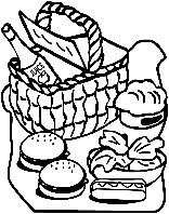 Picnic coloring page