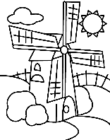 Windmill coloring page