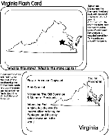 US State Flash Cards - Virginia coloring page
