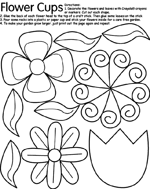 Flower Cups coloring page