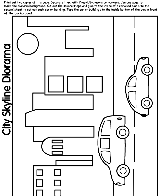 City Skyline Diorama coloring page