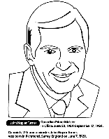 Canadian Prime Minister Turner coloring page