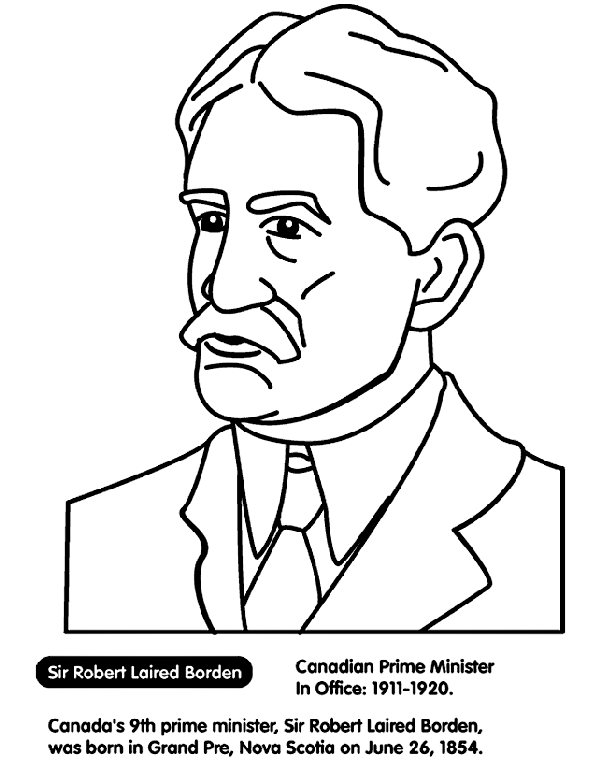 Canadian Prime Minister Borden coloring page