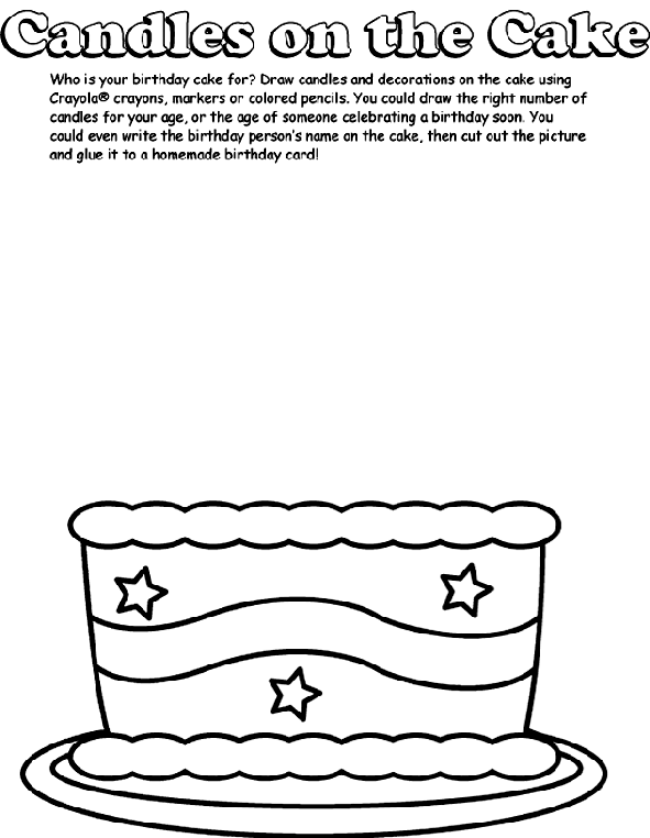 Candles on the Cake coloring page